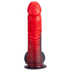 SILEXD - DEVIL DILDO FANTASIA DE SILICONE LÍQUIDO TERMOREATIVO VERMELHO E PRETO 20,3 CM