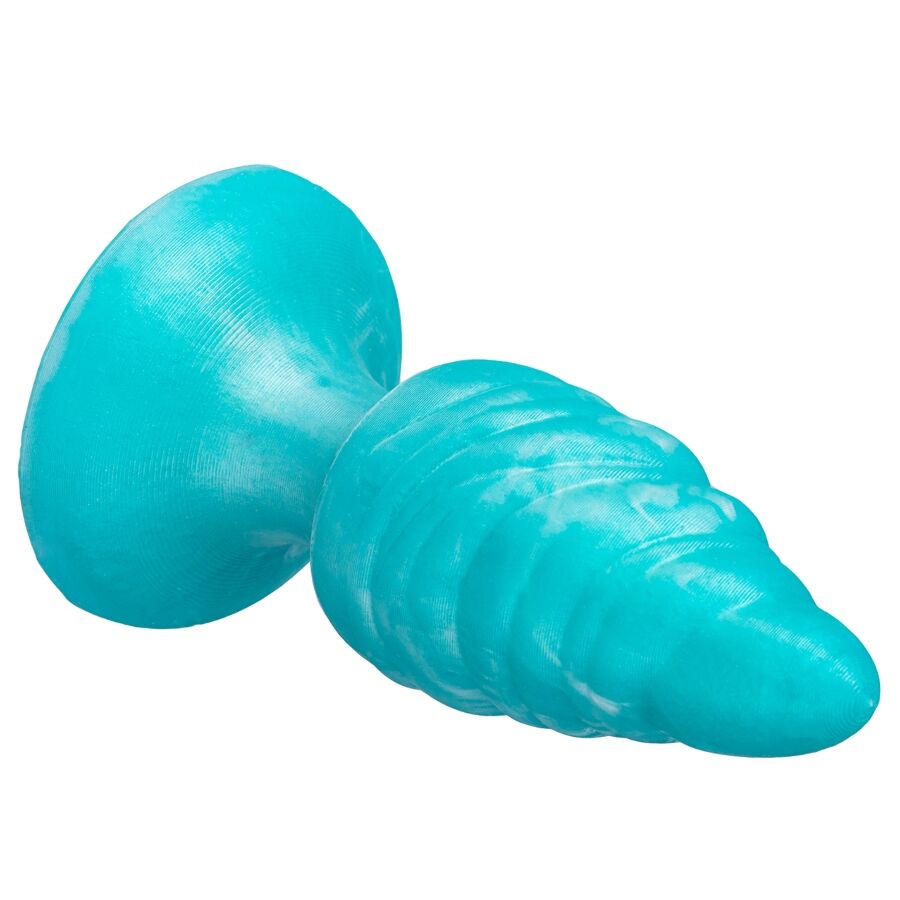 SILEXD - MELTY PLUG ANAL DE DERRETIMENTO FANTASY DE SILICONE LÍQUIDO TERMOREATIVO AZUL CELESTIAL 9,2 CM