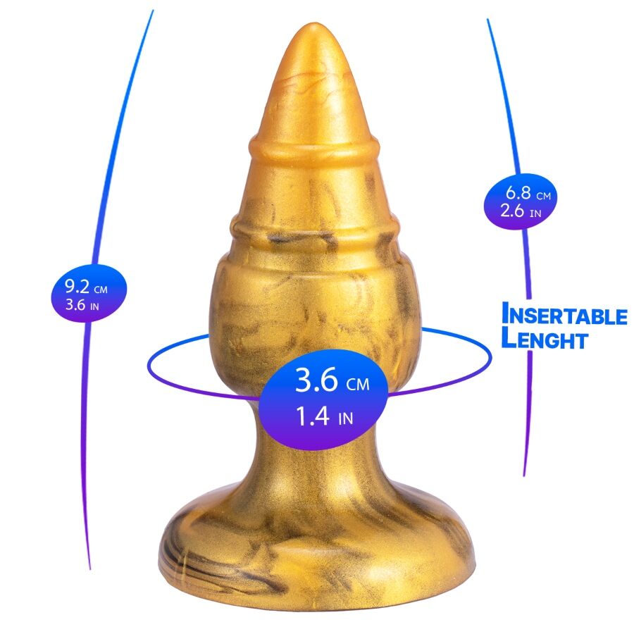 SILEXD - GOLDY PLUG ANAL FANTASY DE SILICONE LÍQUIDO TERMOREATIVO DOURADO 9,2 CM