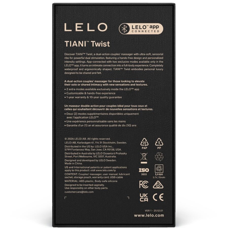 LELO - TIANI TWIST VIBRADOR PARA CASAIS LAVANDA