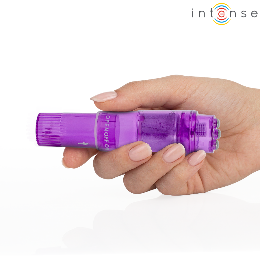 INTENSE - MINI MASSAGEADOR KURT COM 4 CABEÇAS INTERCAMBIÁVEIS ROXO