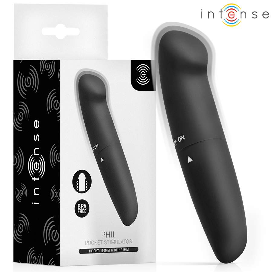INTENSE - VIBRADOR PHIL G-SPOT PRETO 13 CM