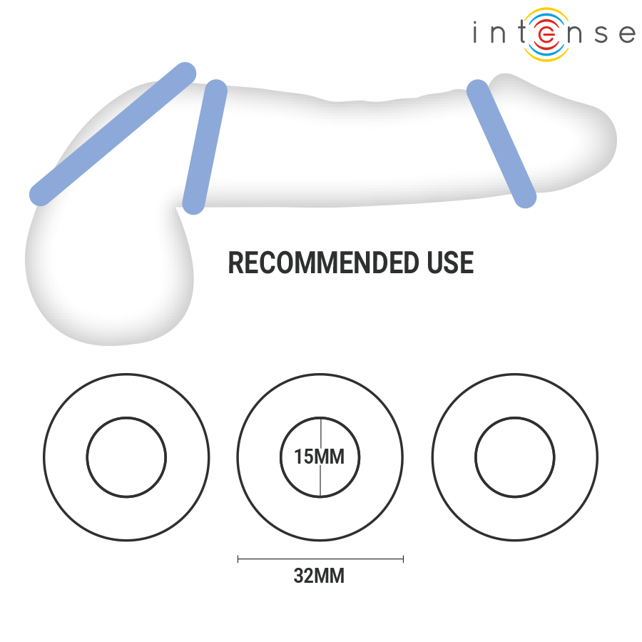 INTENSE - CONJUNTO DE 3 ANÉIS PENIANOS EM CORES VARIADAS