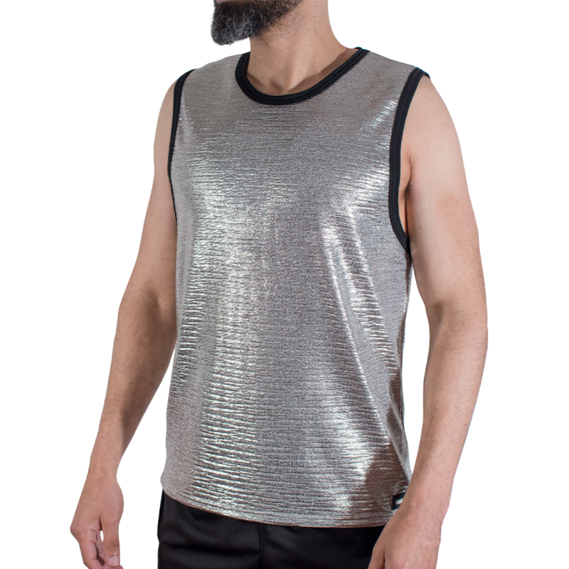 MACHO - CAMISETA COM GLITTER FINO TAMANHO S/M