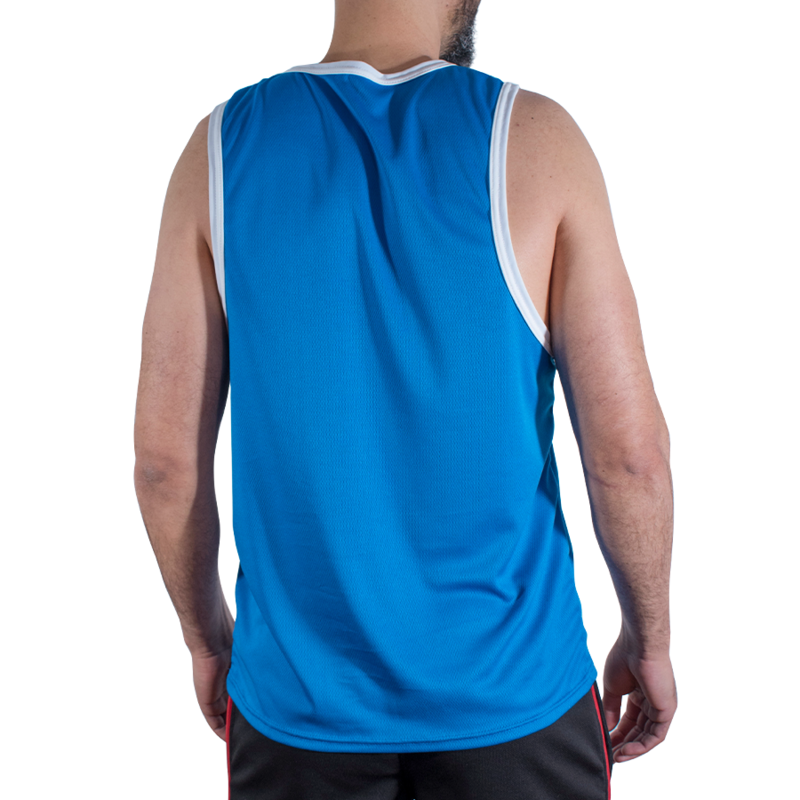 MACHO - CMV002 CAMISETA AZUL DE GINÁSTICA TAMANHO L/XL