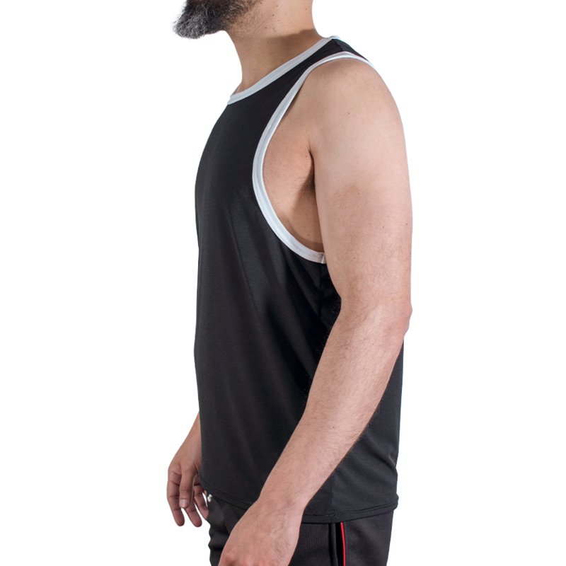 MACHO - CMV004 CAMISETA PRETA DE GINÁSTICA TAMANHO S/M
