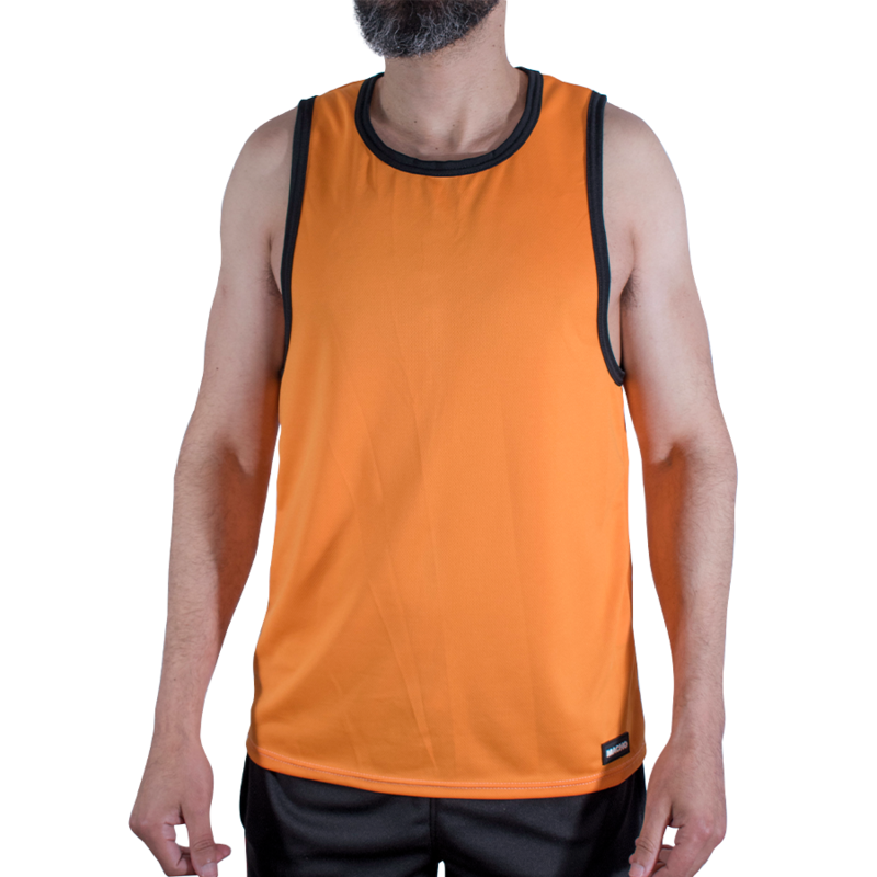 MACHO - CMV005 CAMISETA DE GINÁSTICA LARANJA TAMANHO P/M
