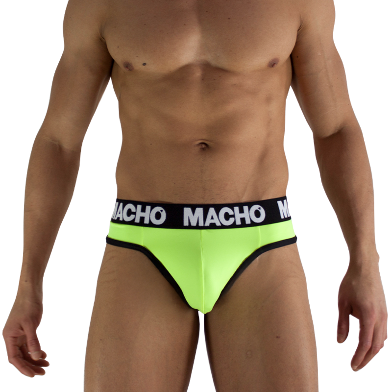 MACHO - MTG001 CALCINHA FIO DENTAL AMARELA FLUORESCENTE TAMANHO S