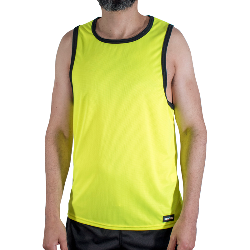 MACHO - CMV001 CAMISETA AMARELA DE GINÁSTICA TAMANHO L/XL