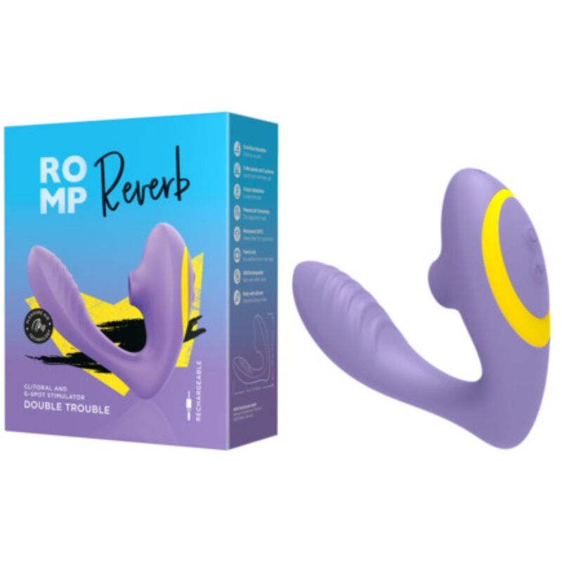 ROMP - REVERB ESTIMULADOR DE PONTO G E DISPOSITIVO DE SUCÇÃO CLITORIAL REVERB ROXO