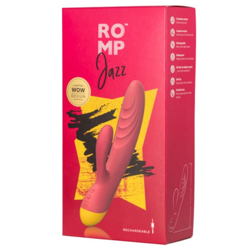 ROMP - JAZZ VIBRADOR COELHO RECARREGÁVEL VERMELHO