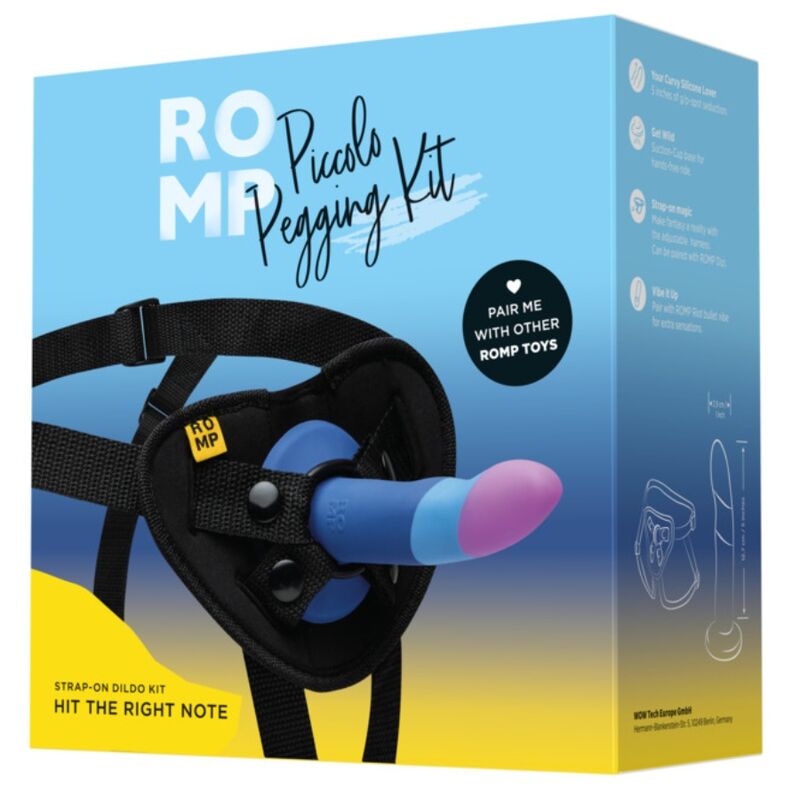 ROMP - PICCOLO DILDO DE SILICONE COM VENTOSA TRICOLORIDA 14 CM