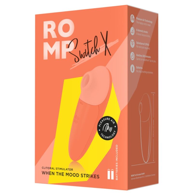 ROMP - SWITCH X ESTIMULADOR CLITORIAL 6 NÍVEIS LARANJA