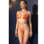 CHILIROSE - CR 4898 BIQUÍNI STRASS ORANGE TAMANHO ÚNICO