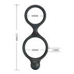 CRAZY BULL - ANEL DUPLO FLORIAN PARA PÊNIS E TESTÍCULOS PRETO
