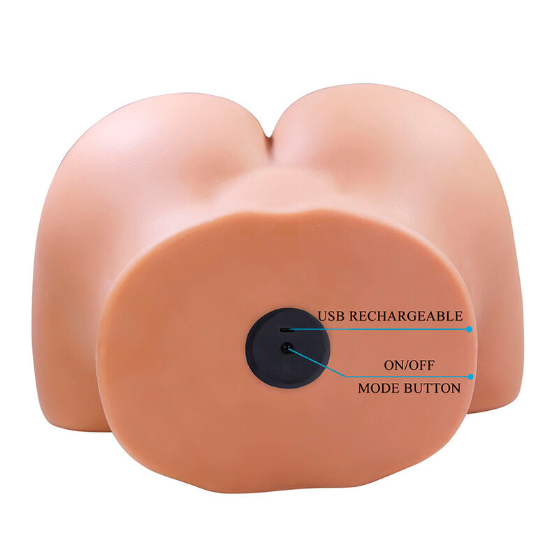 CRAZY BULL - JULIA XXL MASTURBADOR VIBRATÓRIO DUPLO VAGINAL E ANAL FLESH