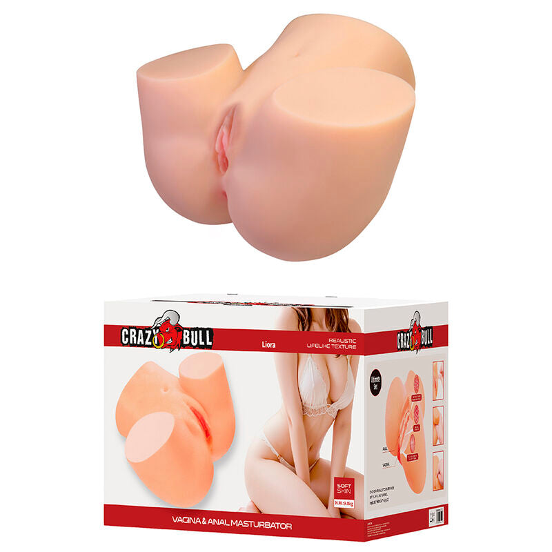 CRAZY BULL - LIORA XXL MASTURBADOR VIBRATÓRIO DUPLO VAGINAL E ANAL