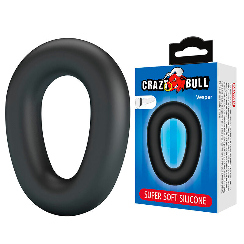 CRAZY BULL - ANEL PENIANO DE SILICONE SUPER MACIO VESPER PRETO