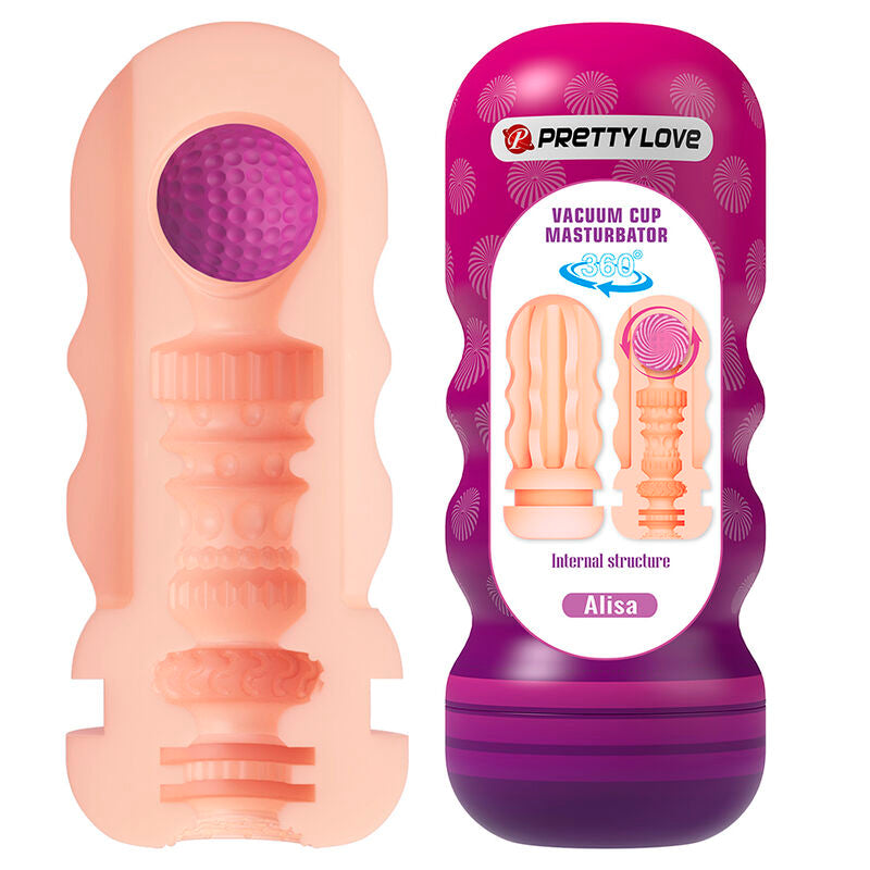 PRETTY LOVE - MASTURBADOR VAGINAL COM VENTOSA E TEXTURAS INTERNAS