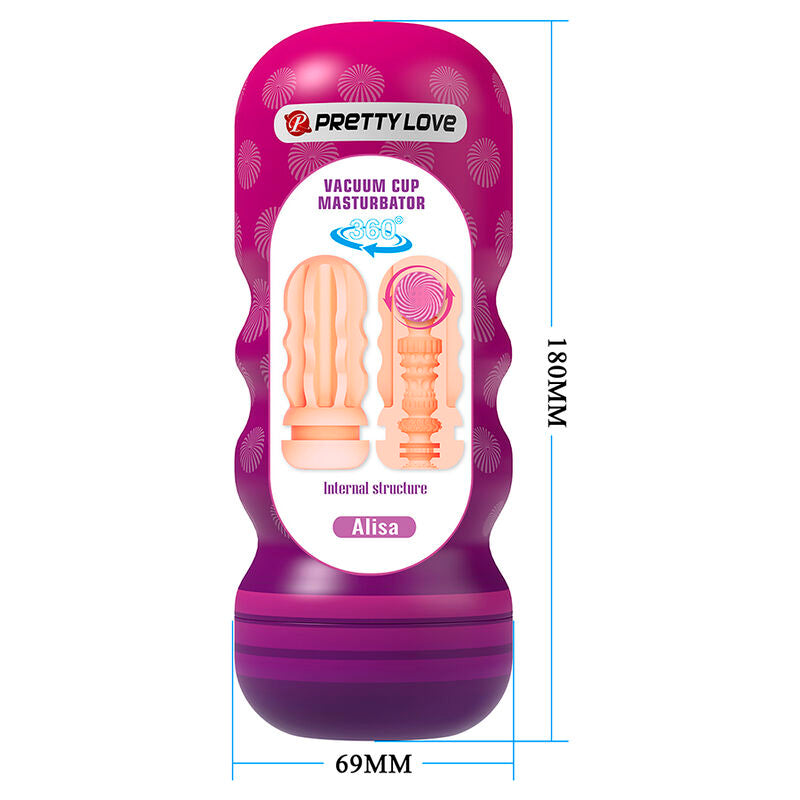 PRETTY LOVE - MASTURBADOR VAGINAL COM VENTOSA E TEXTURAS INTERNAS
