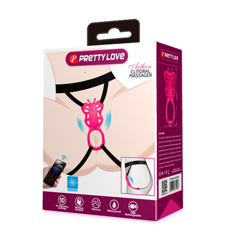 PRETTY LOVE - MASSAGEADOR DE CALCINHA ROSA COM CONTROLE POR APLICATIVO DE BORBOLETA