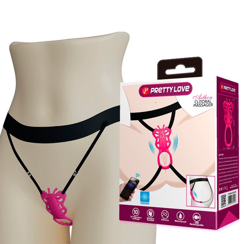 PRETTY LOVE - MASSAGEADOR DE CALCINHA ROSA COM CONTROLE POR APLICATIVO DE BORBOLETA