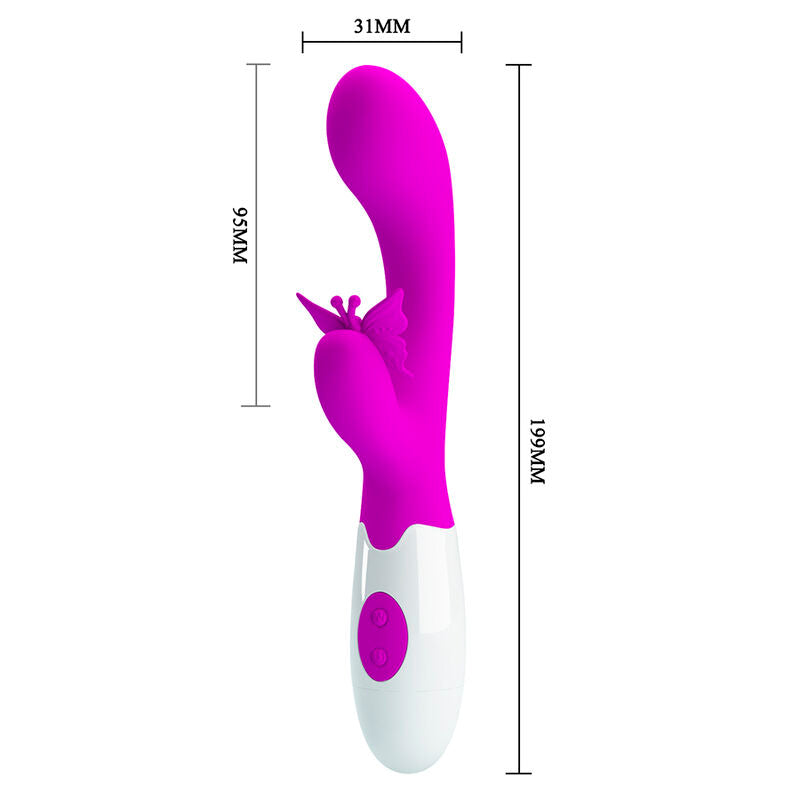 PRETTY LOVE - BUTTERFLY KISS VIBRADOR COELHO COM 30 FUNÇÕES ROXO