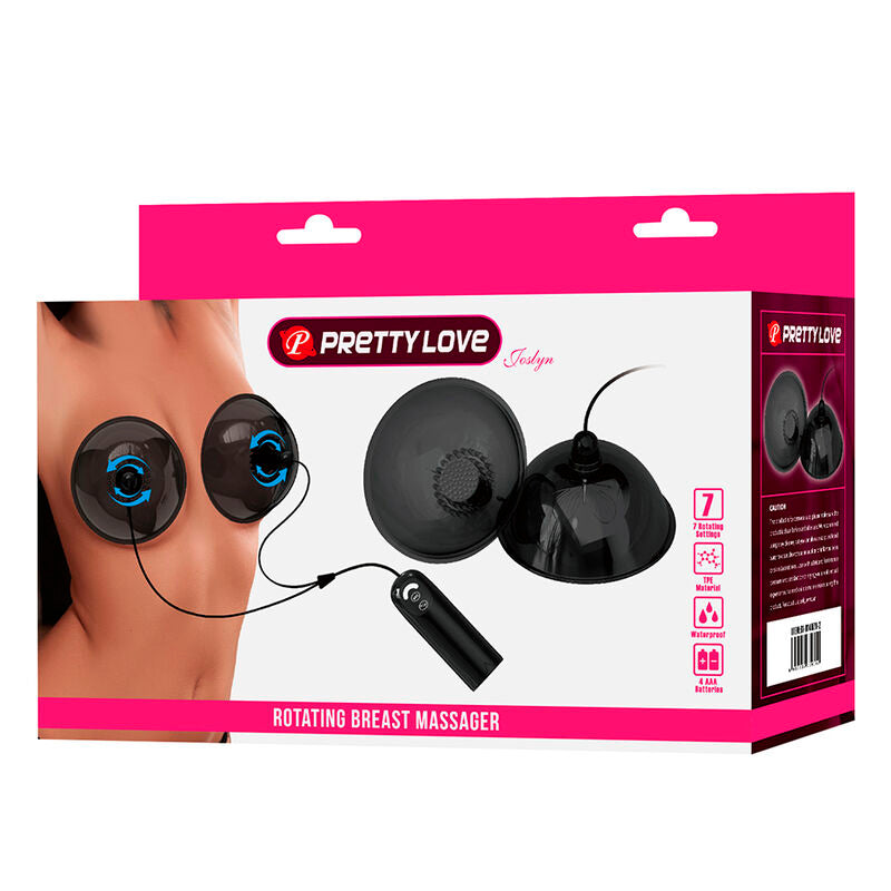 PRETTY LOVE - ESTIMULADOR DE SUCÇÃO DE MAMILO ROTATIVO PRETO