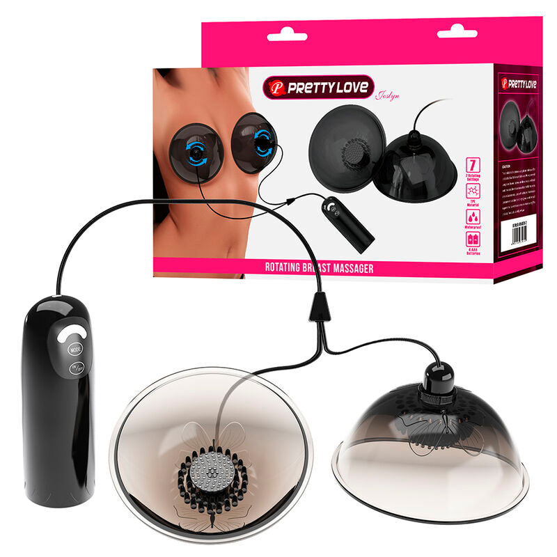 PRETTY LOVE - ESTIMULADOR DE SUCÇÃO DE MAMILO ROTATIVO PRETO