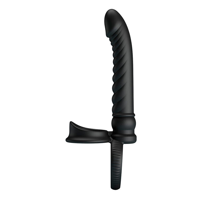 PRETTY LOVE - VIBRADOR ANAL MERRITT COM ANEL E VIBRAÇÃO PRETO