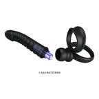 PRETTY LOVE - VIBRADOR ANAL MERRITT COM ANEL E VIBRAÇÃO PRETO