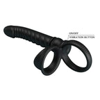 PRETTY LOVE - VIBRADOR ANAL MERRITT COM ANEL E VIBRAÇÃO PRETO