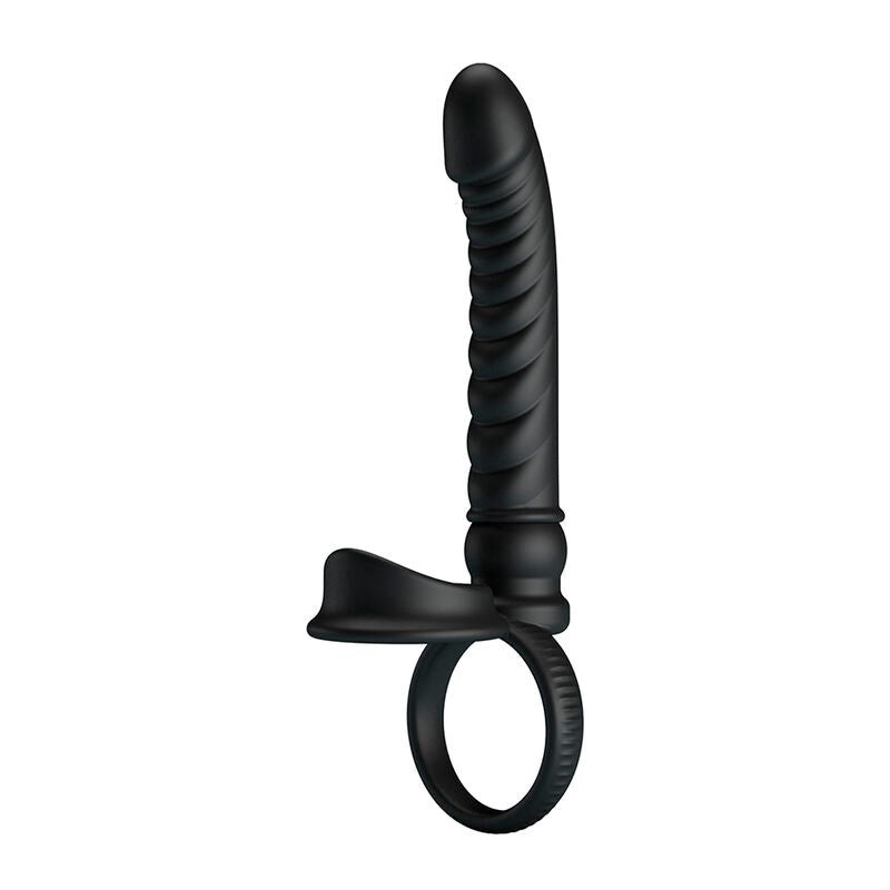 PRETTY LOVE - VIBRADOR ANAL MERRITT COM ANEL E VIBRAÇÃO PRETO