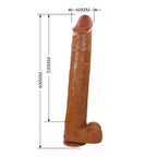 PRETTY LOVE - PAT DILDO FLEXÍVEL REALISTA COM VENTOSA 40 CM -Ø- 6 CM MARROM