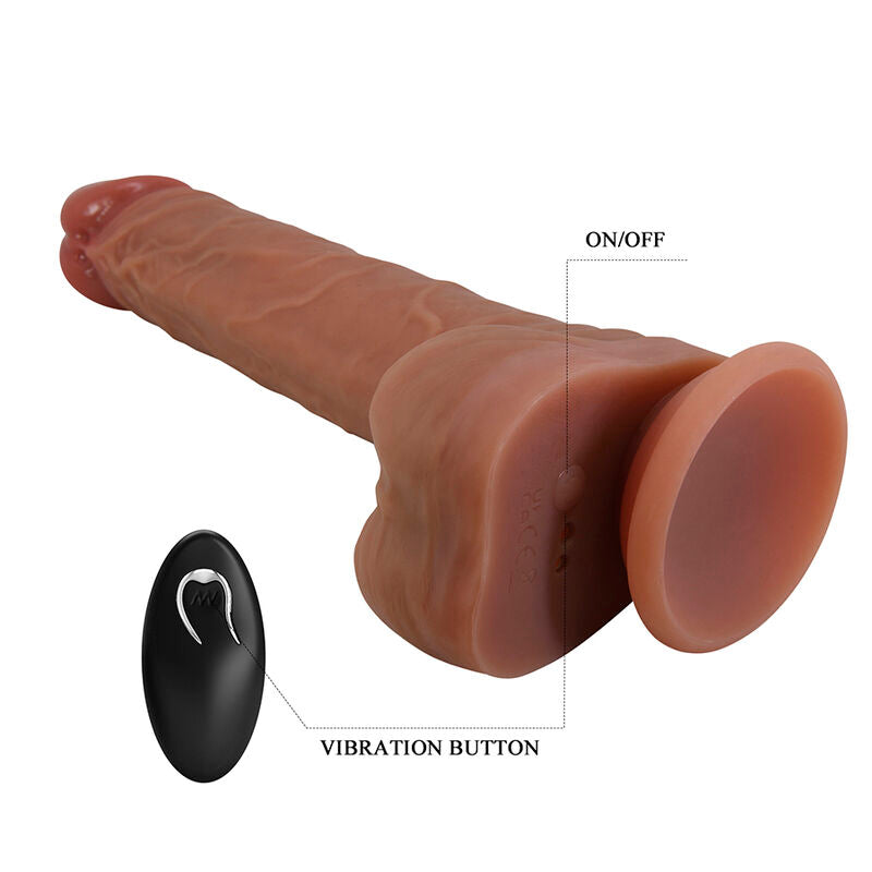 PRETTY LOVE - JONATHAN VIBRADOR REALISTA COM CONTROLE REMOTO - MARROM
