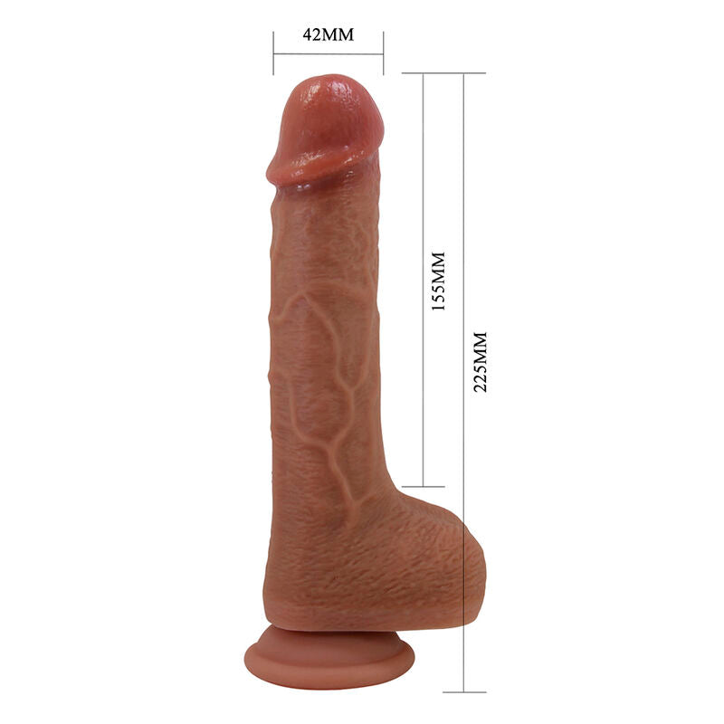 PRETTY LOVE - TOMMY VIBRADOR REALISTA COM CONTROLE REMOTO E EMPURRAÇÃO MARROM ESCURO