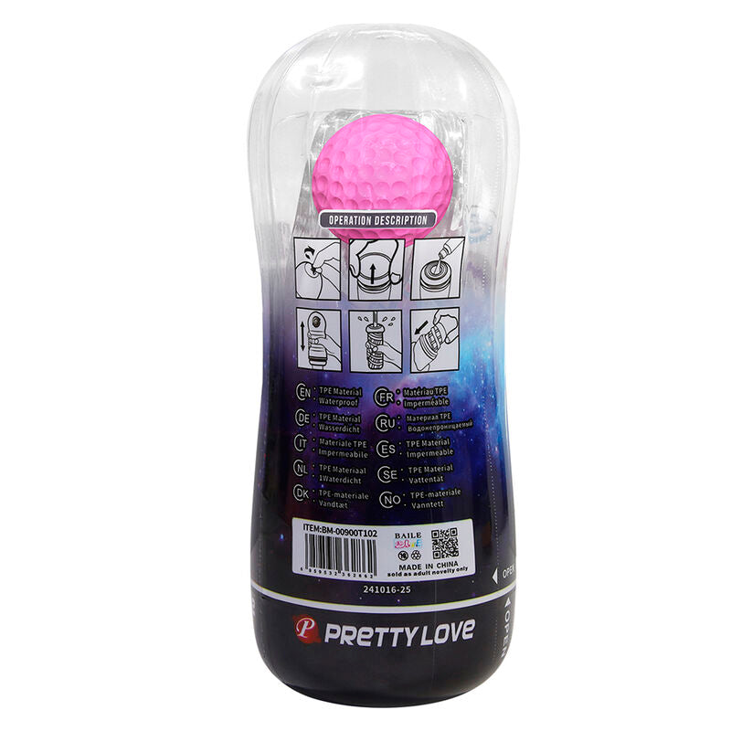 PRETTY LOVE - COPO DE MASTURBAÇÃO TEXTURIZADO 360º TRANSPARENTE