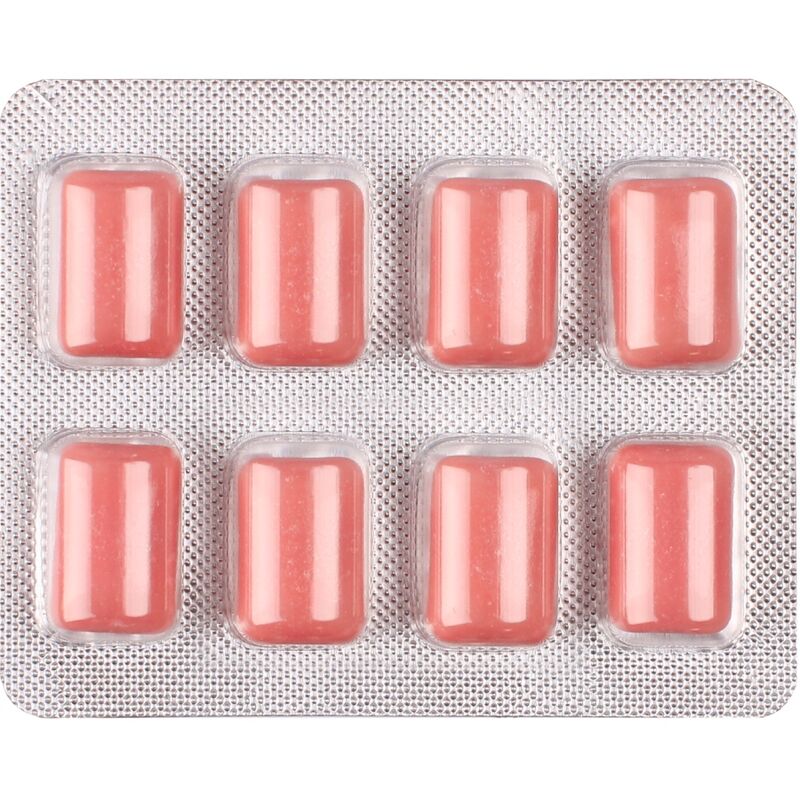 WUG Climax - Goma de mascar funcional com Maca, Damiana e Ginseng para aumentar o desejo e a vitalidade íntima. Cartela com 8 unidades.