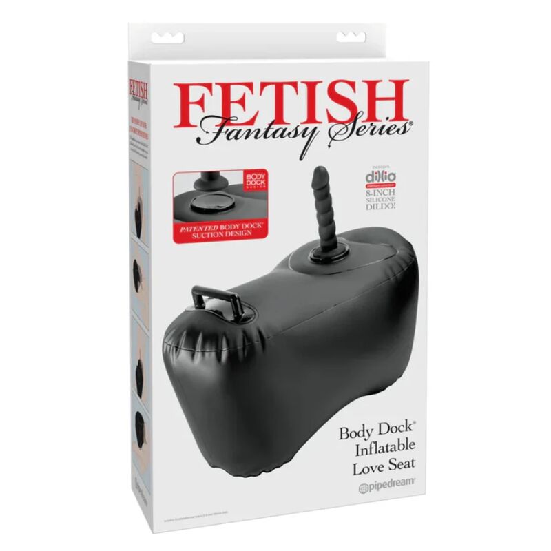FETISH FANTASY SERIES - SOFÁ INFLÁVEL BODY DOCK COM DILDO 69,2 CM PRETO