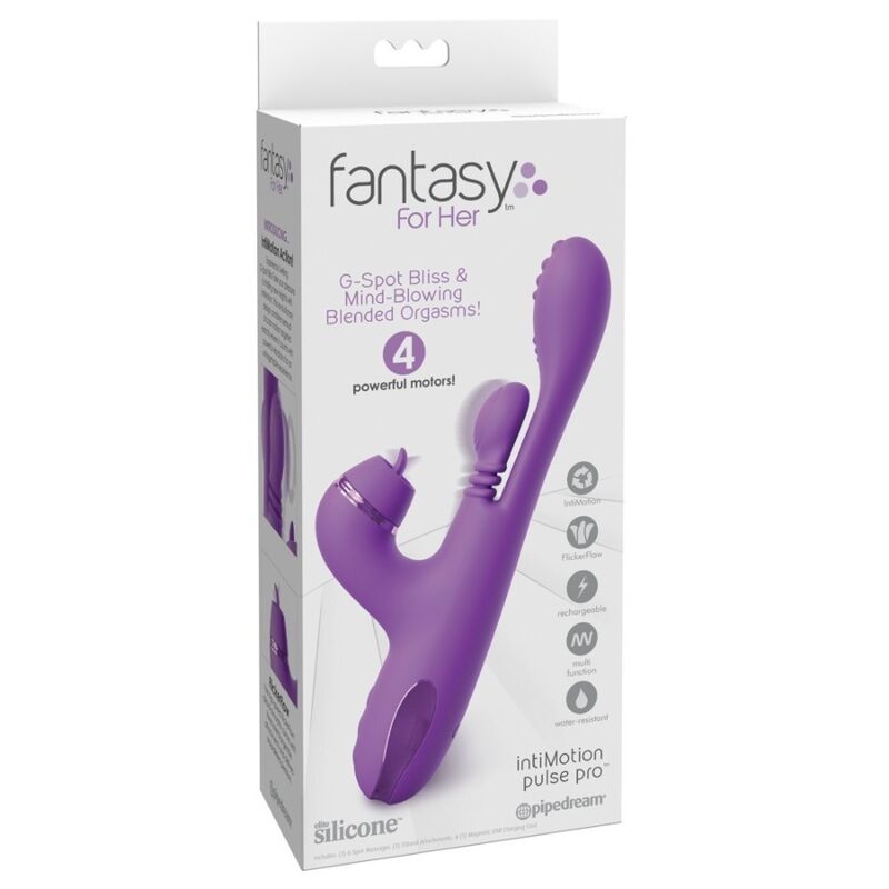 FANTASY FOR HER - VIBRADOR COELHO INTIMOTION PULSE PRO VIBE ROXO