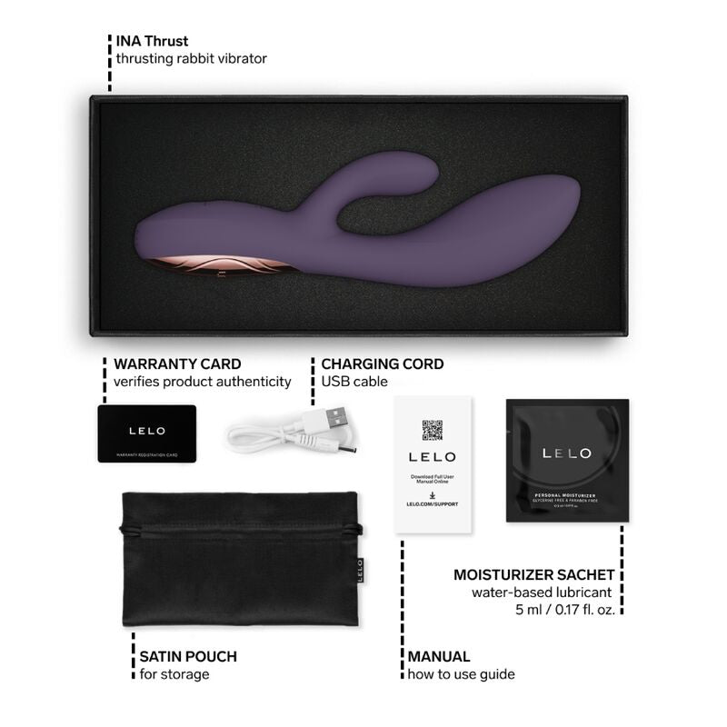 LELO - INA THRUST RABBIT VIBRADOR DE EMPURRA ROXO