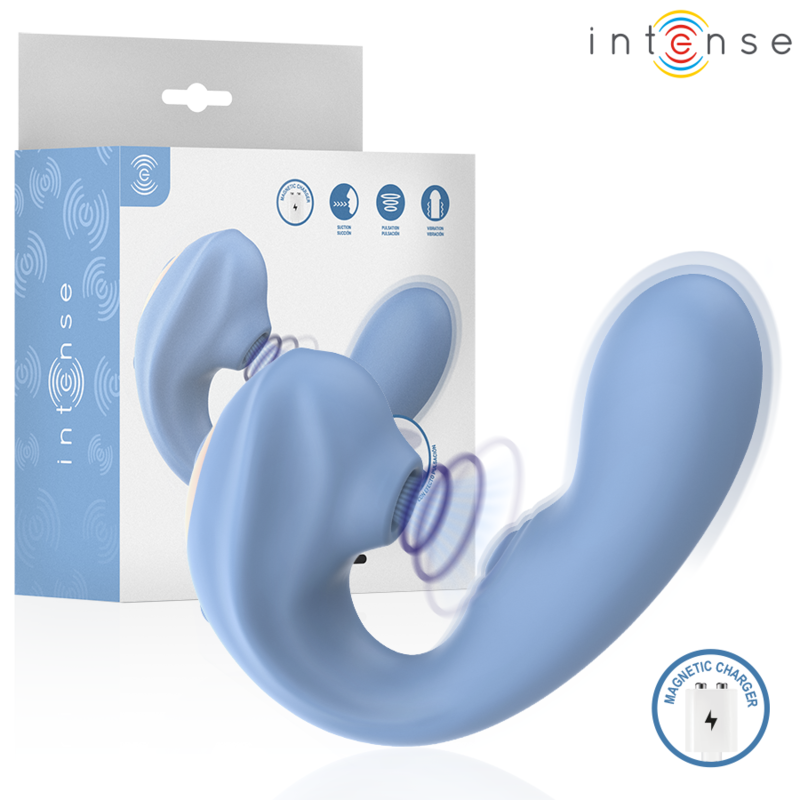 INTENSE - GINA - ESTIMULADOR CLITORIAL MULTIFUNCIONAL AZUL