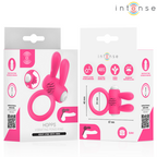INTENSE - ANEL PENIANO VIBRATÓRIO HOPPS COM ESTIMULAÇÃO CLITÓRICA ROSA