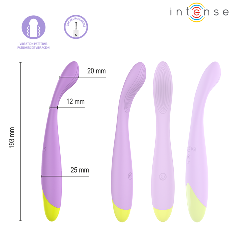 INTENSE - LUCCA ESTIMULADOR DE PONTO G FLEXÍVEL RECARREGÁVEL VIA USB