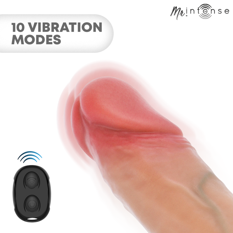 MR INTENSE - CAPA DE SILICONE PARA PÊNIS COM VIBRADOR ARNOLD M E CONTROLE REMOTO 14,5 CM -Ø- 4 CM