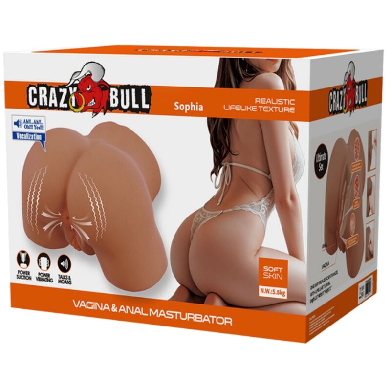 CRAZY BULL - SOPHIA VIBRADOR DE BULL FEMININO REALISTA E SUCÇÃO COM SOM 5,5 KG