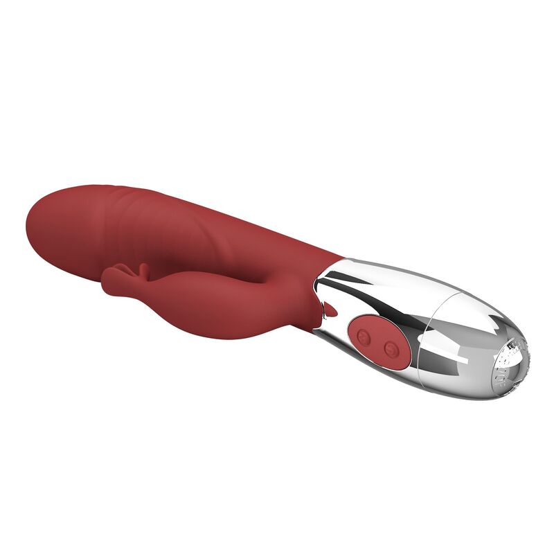 PRETTY LOVE - VIBRADOR COELHO DE JACARANDÁ 30 FUNÇÕES RECARREGÁVEL VIA USB VERMELHO