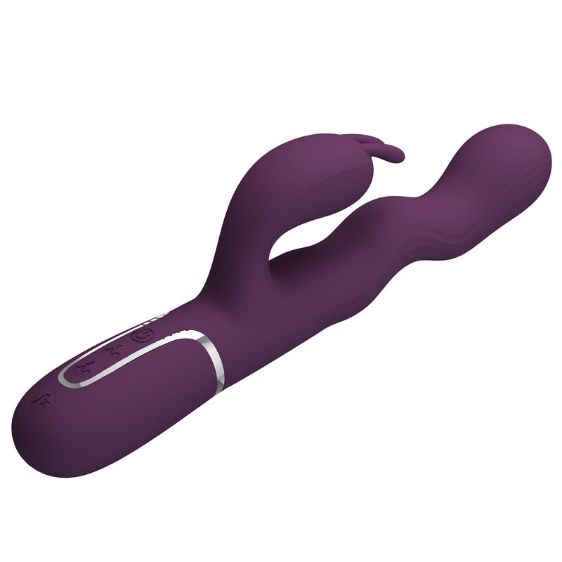 PRETTY LOVE - VIBRADOR LOURSEN RABBIT COM MOVIMENTO DE IMPULSO E 7 VIBRAÇÕES, RECARREGÁVEL VIA USB, ROXO