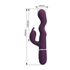PRETTY LOVE - VIBRADOR LOURSEN RABBIT COM MOVIMENTO DE IMPULSO E 7 VIBRAÇÕES, RECARREGÁVEL VIA USB, ROXO