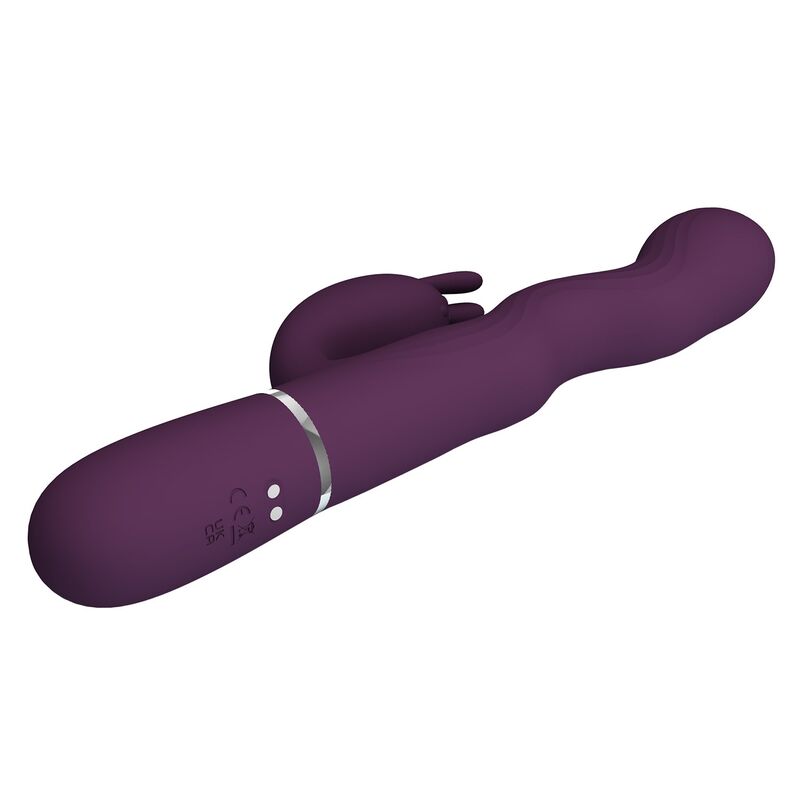 PRETTY LOVE - VIBRADOR LOURSEN RABBIT COM MOVIMENTO DE IMPULSO E 7 VIBRAÇÕES, RECARREGÁVEL VIA USB, ROXO